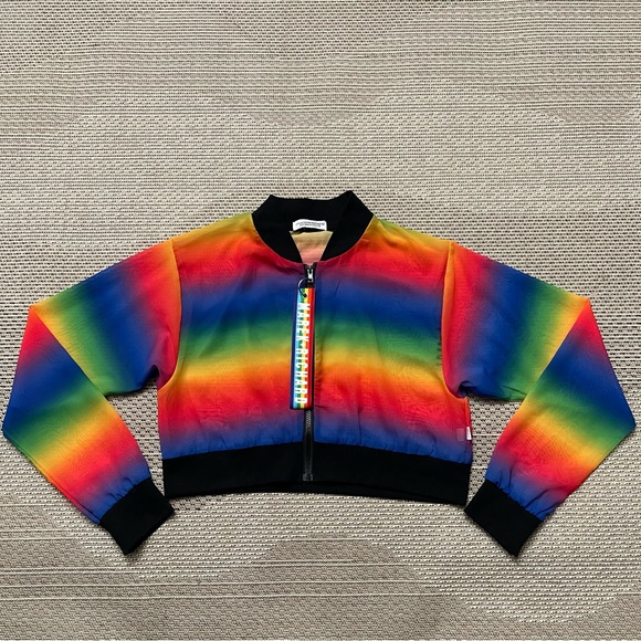 Marek+Richard Smile Rainbow Mesh Crop Bomber
Jacket Sz L Multi - Picture 4 of 11